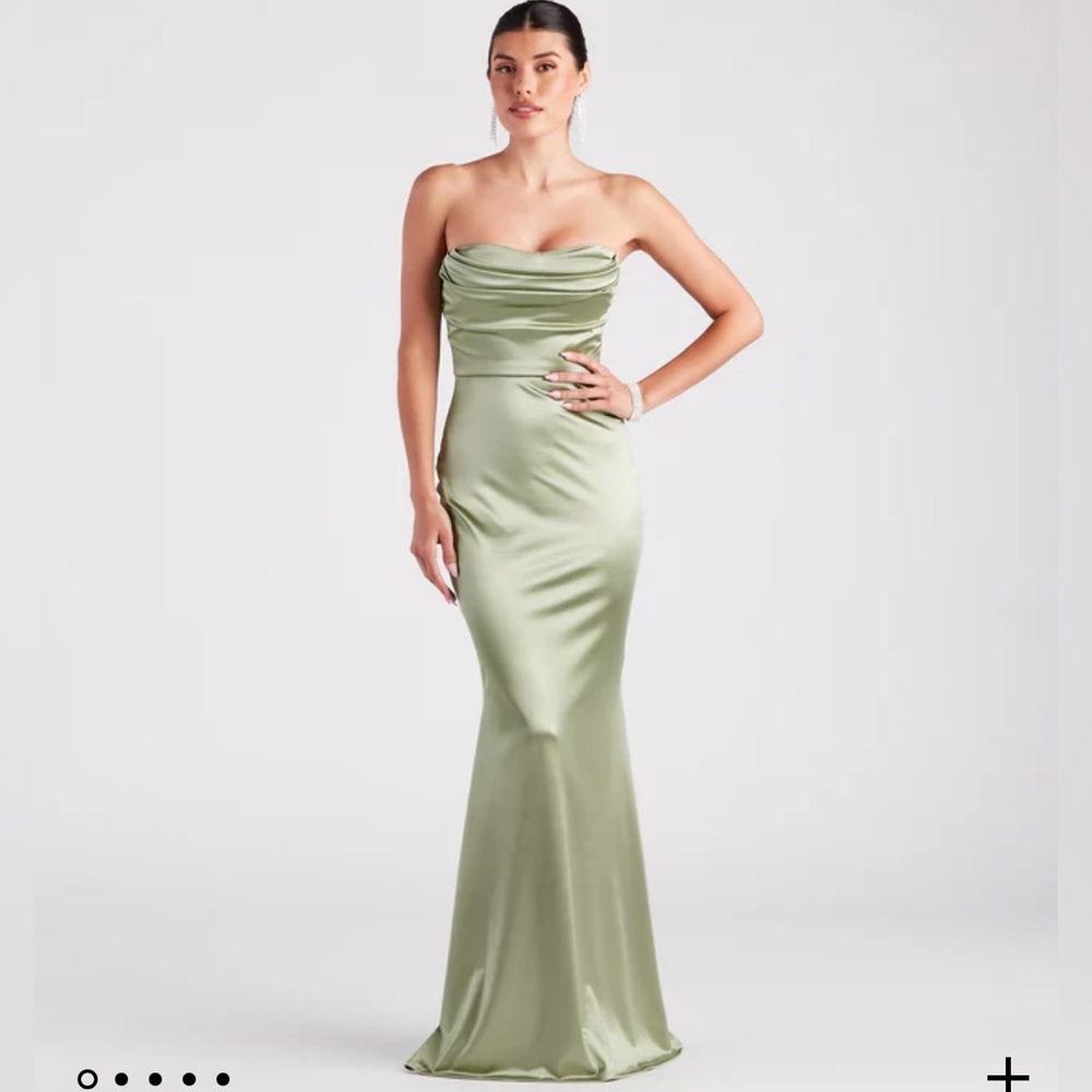 Priscilla Formal Satin Strapless Mermaid Dress - Brand new! Tags on! Never worn!